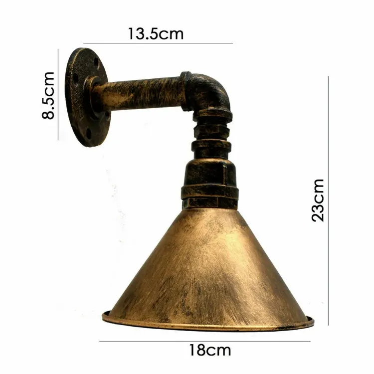 Picture of Retro Industrial Wall Lamp Vintage Style Unique Brushed Colour Steampunk Metal Water Pipe Style Wall Sconce 