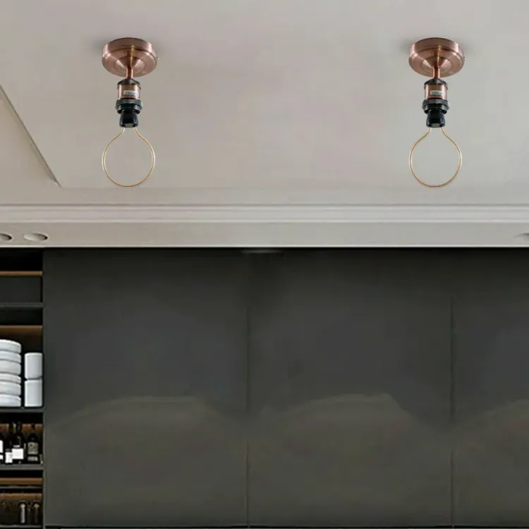 Picture of Modern Industrial Vintage Ceiling Light Fittings Metal Flush Mount LED Soft Lamp