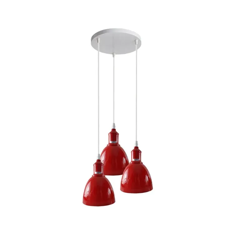 Picture of Industrial 3-Head Ceiling Pendant Light with 3-Way Hanging Lamp Fitting