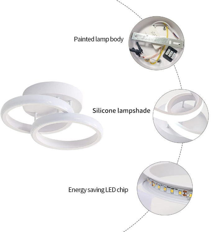 Metal and acrylic post-modern ceiling lamp for bedroom and bathroom