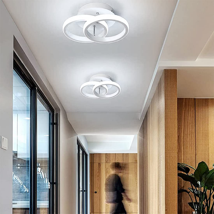 Stylish dual-color LED ceiling light for stairways and hotel rooms