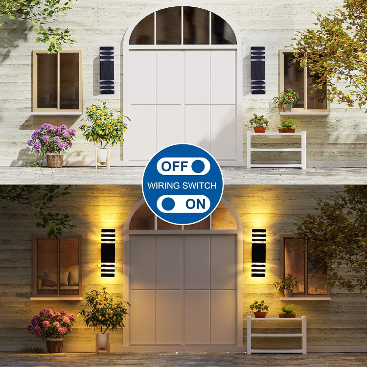 Picture of Outdoor Wall Lights Mains Powered, IP67 Waterproof Up Down Outside Lights, Modern LED GU10 External Lighting Exterior Wall Lamp