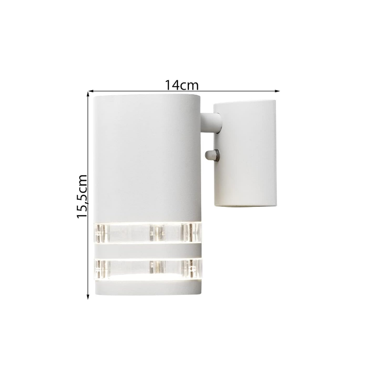 Picture of Double Down Outdoor Wall Light E27 35W Max Mains Powered White Garden Wall Lamp
