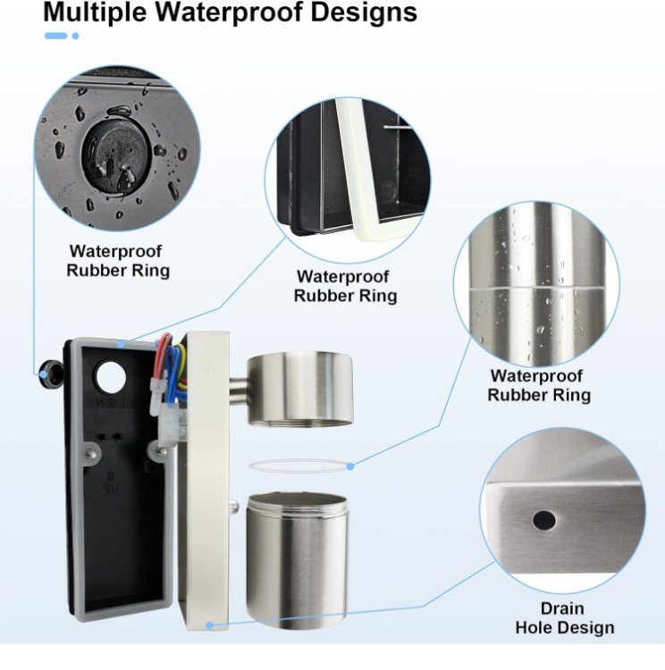 Energy-saving exterior stainless steel wall sconce