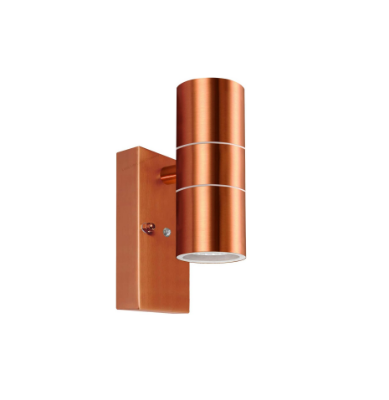 Show details for Outdoor Wall Light Dusk Till Dawn Sensor Copper Finish Stainless Steel Up and Down Shining IP65  Picture of Outdoor Wall Light Dusk Till Dawn Sensor Copper Finish Stainless Steel Up and Down Shining IP65