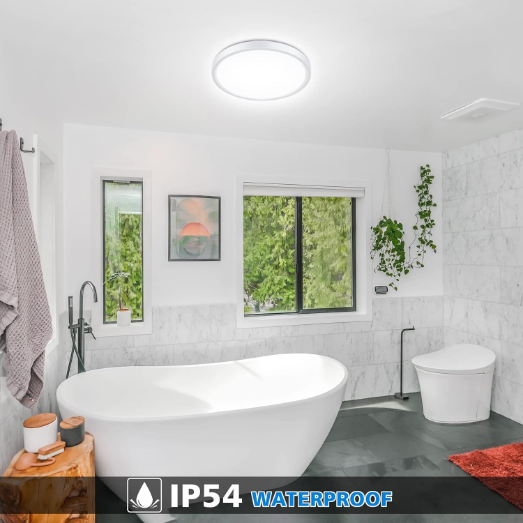 Picture of 24W Dimmable LED Ceiling Light – IP54 Waterproof Round Panel Lamp, 3000K–6000K Adjustable Color, 1500LM Flush Mount with Night Light Function