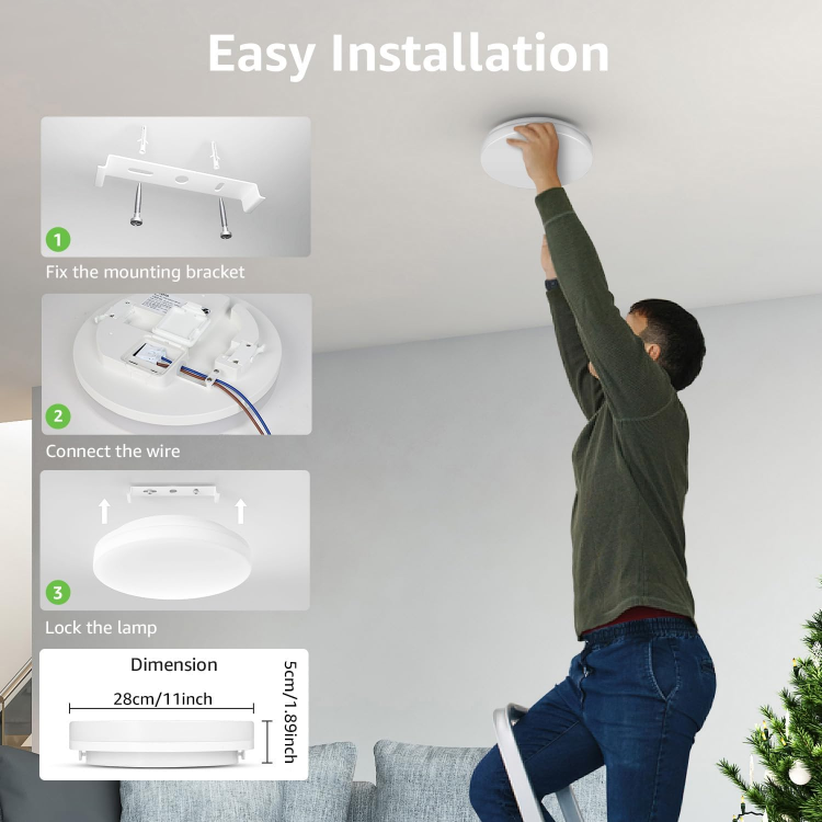 Sleek 24W LED Round Flush Mount Ceiling Light Indoor