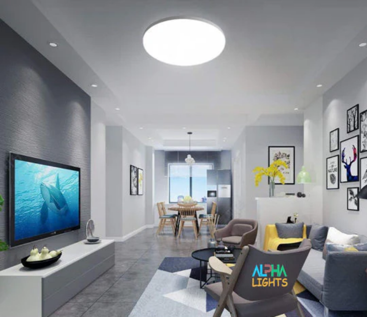 Round LED ceiling light 1850lm bright daylight illumination