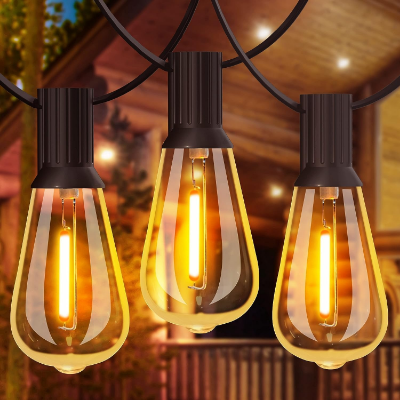 Show details for 49FT Festoon Lights Outdoor - 40W Garden Patio String Lights with 3000K Warm White ST64 Waterproof LED Bulbs Picture of 49FT Festoon Lights Outdoor - 40W Garden Patio String Lights with 3000K Warm White ST64 Waterproof LED Bulbs