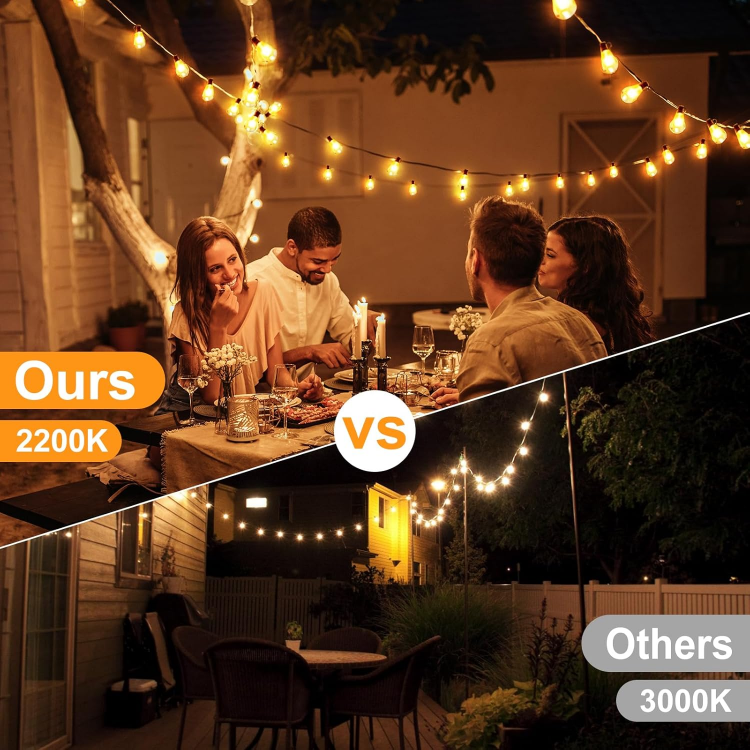 Vintage Edison-Style Outdoor String Lights for Garden & Patio
