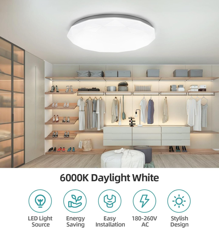 Picture of 24W LED Ceiling Panel Light – Daylight White 6000K, Energy Efficient