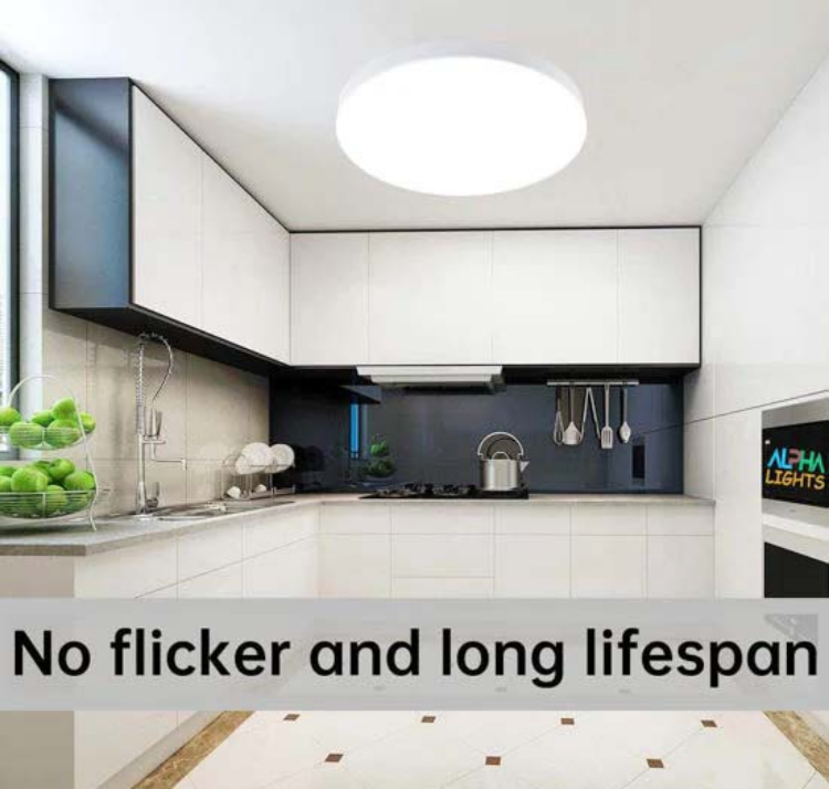 Cool white 6000K round LED ceiling fixture for UK homes