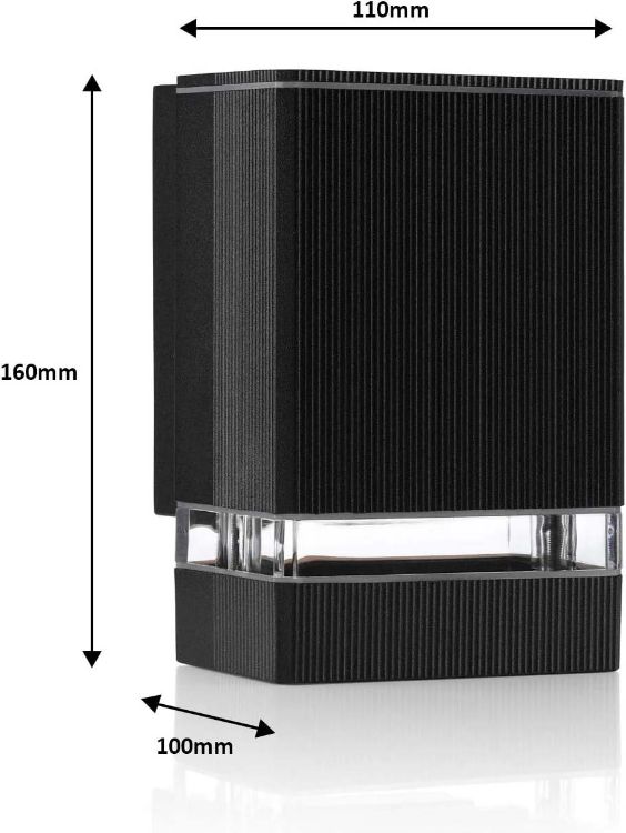 Picture of Clearance Sale – Square LED Up Down Wall Sconce Black E27 Waterproof Porch Light Indoor Outdoor