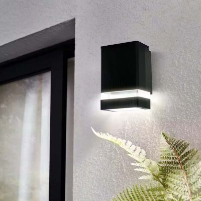 Show details for Stylish Square LED Wall Sconce, Waterproof Porch Light, Up/Down Lighting, Black Finish, E27 Base for Indoor/Outdoor Picture of Stylish Square LED Wall Sconce, Waterproof Porch Light, Up/Down Lighting, Black Finish, E27 Base for Indoor/Outdoor