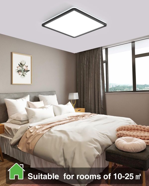 Picture of Square LED Ceiling Light, IP44 Waterproof Bathroom Lights Ceiling, Ideal for Office, Kitchen, and Bedroom