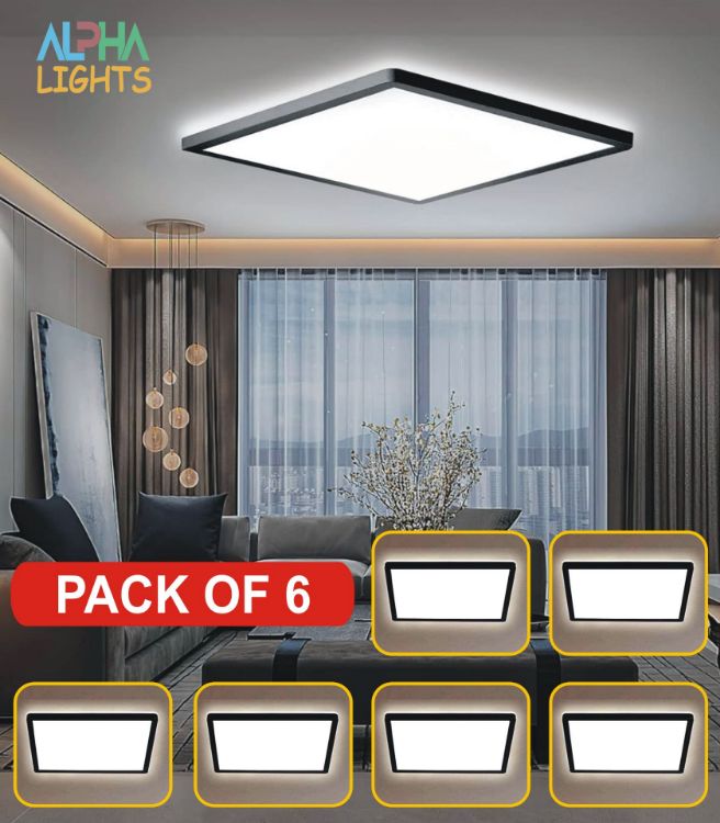 Picture of Square LED Ceiling Light, IP44 Waterproof Bathroom Lights Ceiling, Ideal for Office, Kitchen, and Bedroom