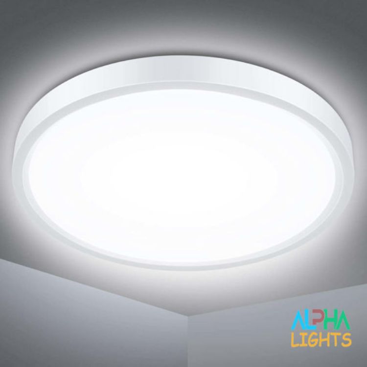 Picture of LED Ceiling Light Dimmable 24W, 3200LM Bathroom Light with Remote Control, RGB Color Changing, 3000-6500K Round Flush Ceiling Lamp for Bedroom, Living Room & Kitchen
