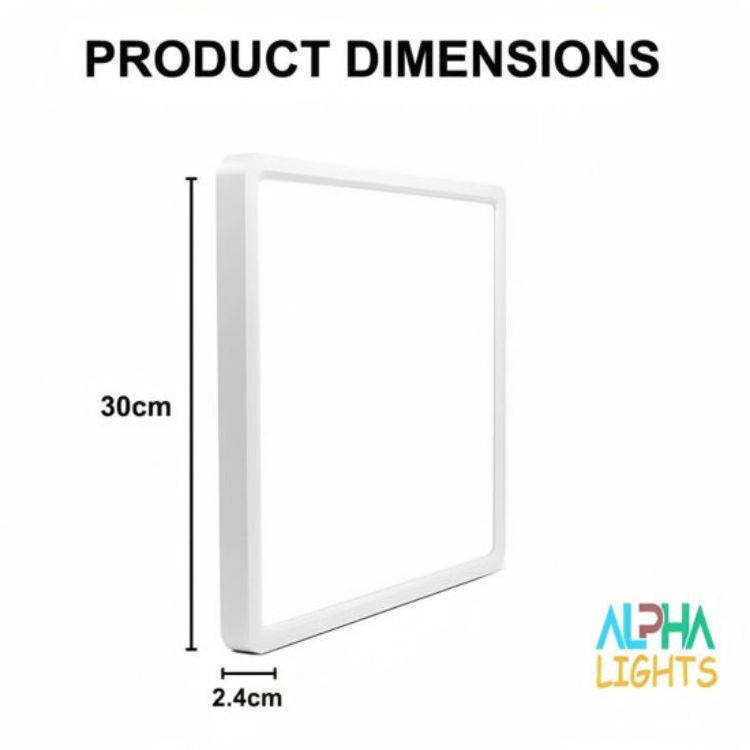 Picture of 18W Ultra-Thin LED Ceiling Light 12-Inch Square – 6500K Cool Daylight, Super Bright Flush Mount Panel Light for Kitchen, Bedroom, Bathroom & Hallways