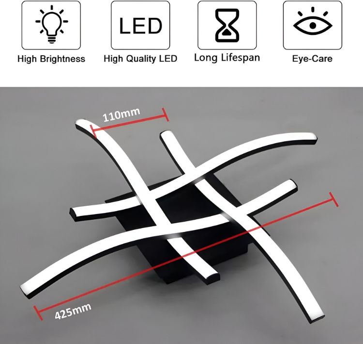 Picture of Dimmable Ceiling Light 4 Wave Lights Modern Kitchen Living Room Bedroom Lamp