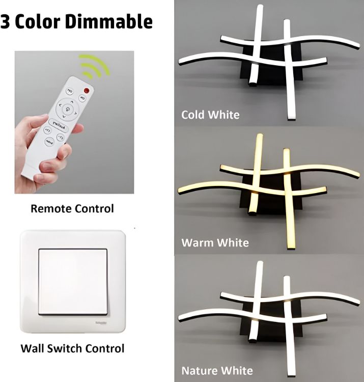 Picture of Dimmable Ceiling Light 4 Wave Lights Modern Kitchen Living Room Bedroom Lamp