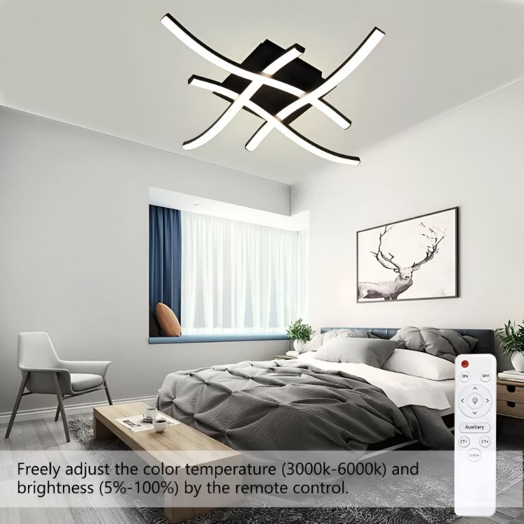 Picture of Dimmable Ceiling Light 4 Wave Lights Modern Kitchen Living Room Bedroom Lamp