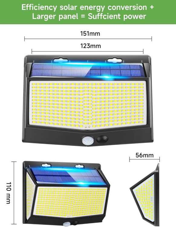 Picture of 468 LED Motion Sensor Solar Light – IP65 Waterproof, 3 Modes, Heat Resistant, Wall Light