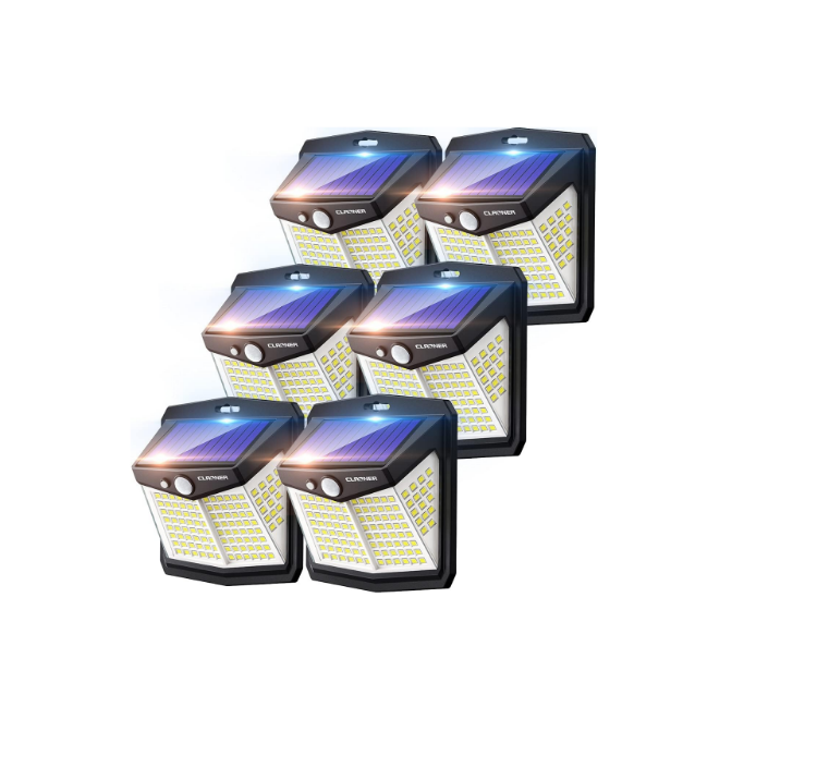 Picture of 128 LED Motion Sensor Solar Light – IP65 Waterproof, 270° Wide Angle, Rechargeable, 4 Pack