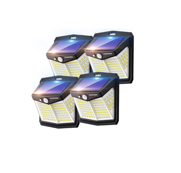 Picture of 128 LED Motion Sensor Solar Light – IP65 Waterproof, 270° Wide Angle, Rechargeable, 4 Pack