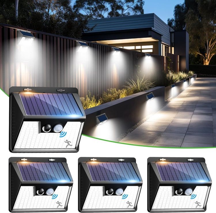 Picture of 140 LED Solar Wall Light – PIR Motion Sensor, IP65 Waterproof, Outdoor Security Light, 3 Modes