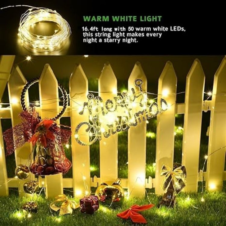 Picture of 50 LED Solar Fairy Light – IP65 Waterproof, 8 Lighting Modes, Decorative String Light, 2 Pack