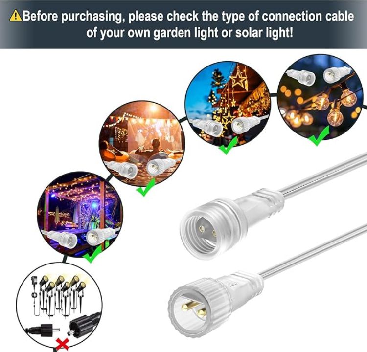 Picture of 10M 2-Pin Light Extension Cable – IP65 Waterproof, Outdoor & Indoor LED Light Connector