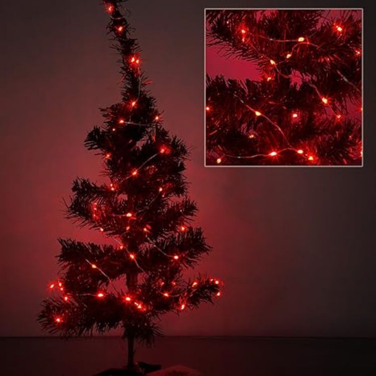 Picture of 5M/16.4Ft 50-LED Battery Operated String Lights Remote-Controlled, Dimmable, Waterproof Fairy Lights Red