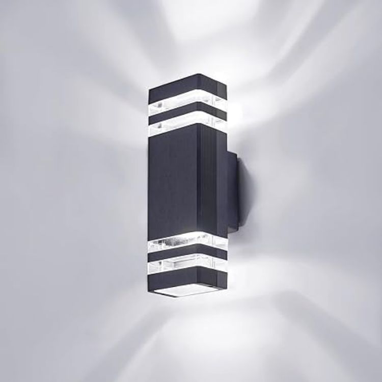 Anthracite grey up and down outdoor wall light with GU10 LED bulb