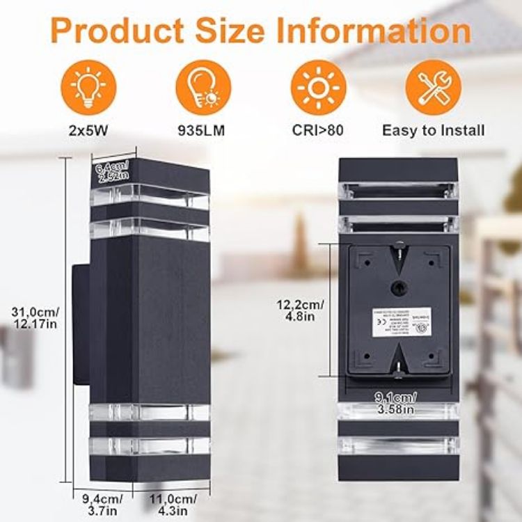 Sleek dual-directional outdoor LED light for patio