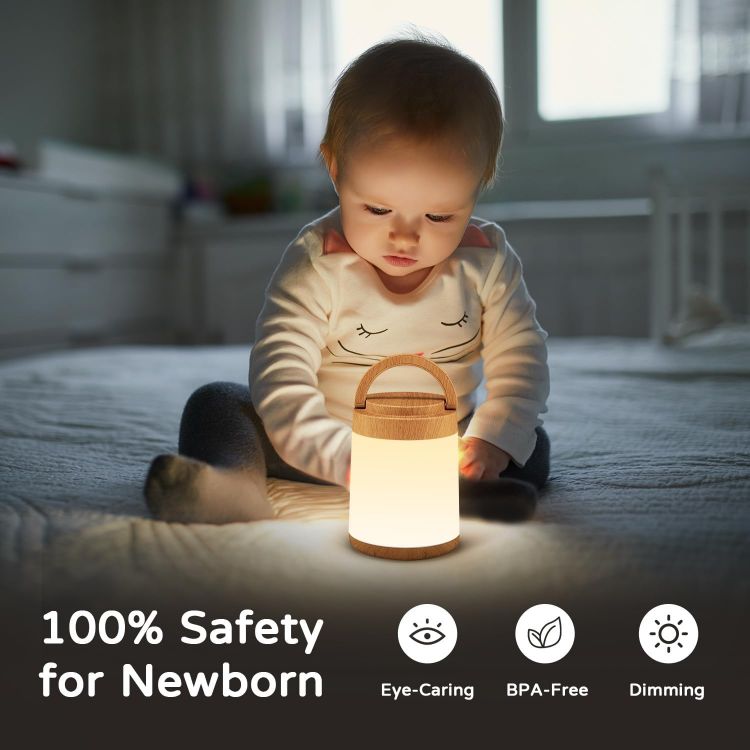 Portable rechargeable LED night light for newborn and toddlers