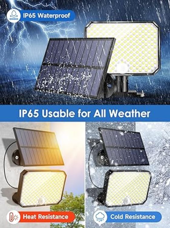 Picture of 190 LED Solar Wall Light – IP65 Waterproof, 3 Modes, Remote Control, Motion Sensor