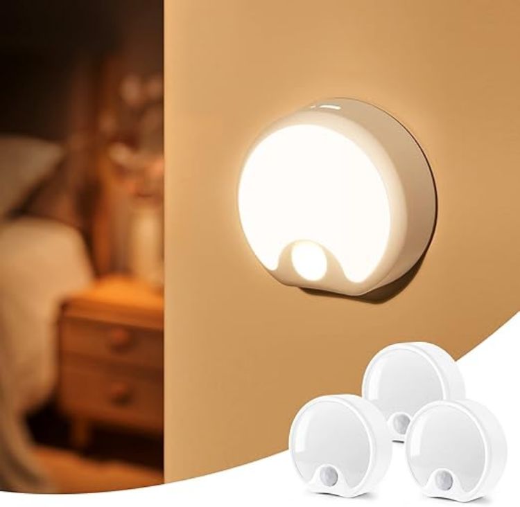 Picture of LED Indoor Night Light – PIR Motion Sensor, Rechargeable, Long Lasting, 3 Lighting Modes, 3 Pack
