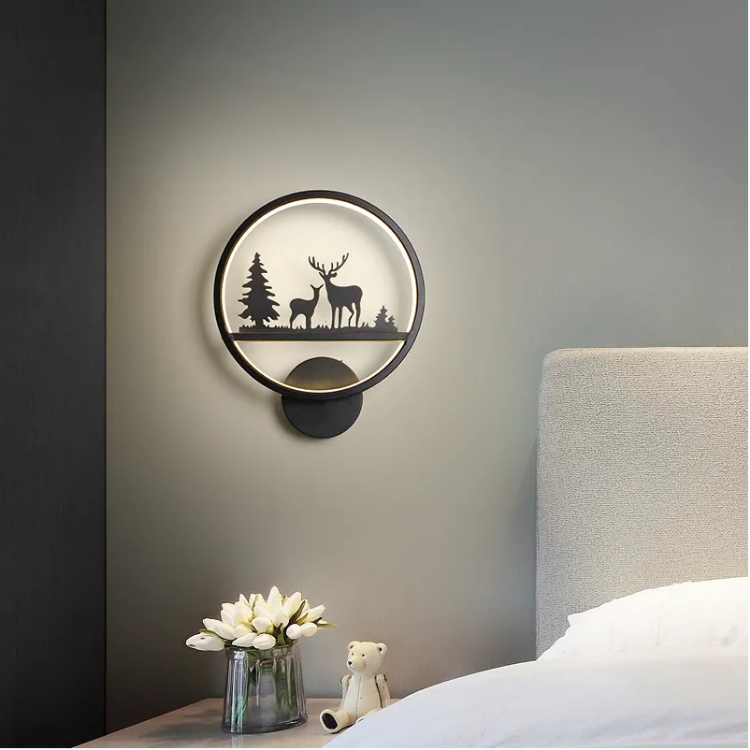 Picture of 12W LED Round Wall Light – Deer Style Decorative Lamp , 3 Colour Lighting, Indoor Wall Light