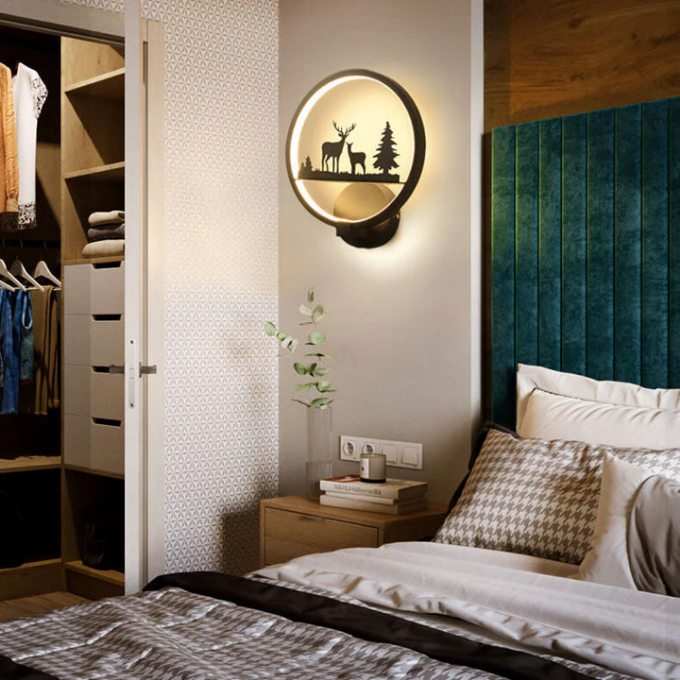 Picture of 12W LED Round Wall Light – Deer Style Decorative Lamp , 3 Colour Lighting, Indoor Wall Light