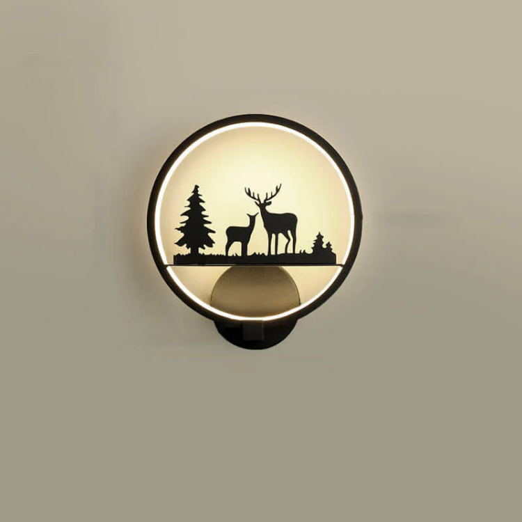 Picture of 12W LED Round Wall Light – Deer Style Decorative Lamp , 3 Colour Lighting, Indoor Wall Light