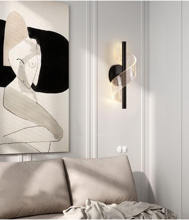 Contemporary Dimmable Wall Light – LED Spiral Sconce for Living Room