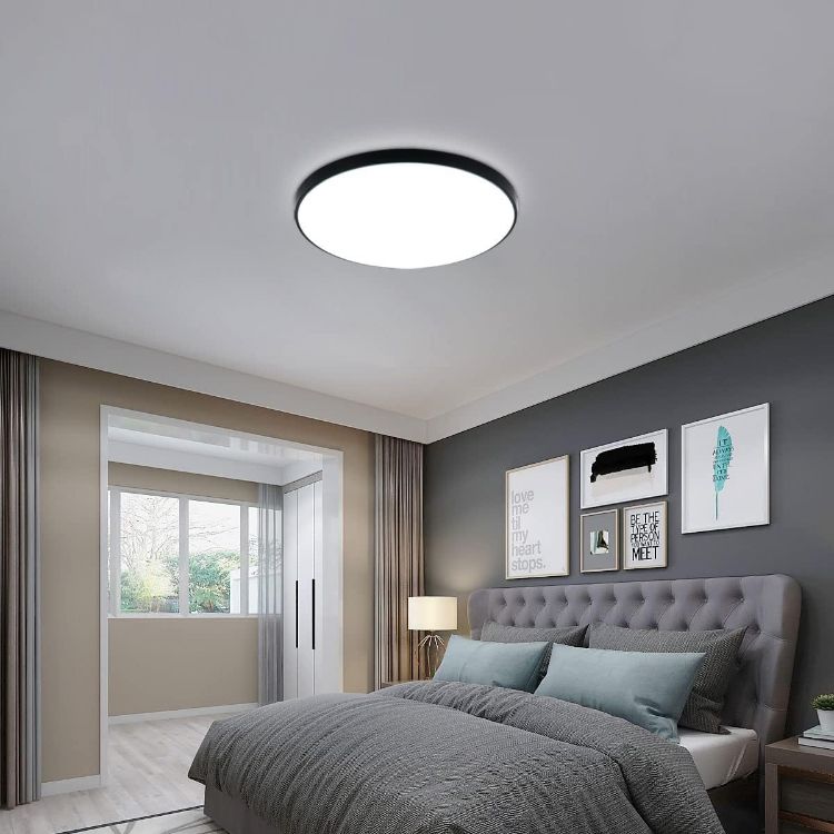 36W ultra-thin LED ceiling light black flush mount for bedroom and kitchen