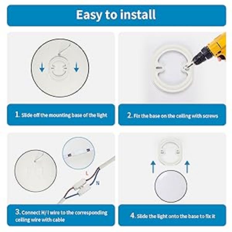 Stylish Black LED Ceiling Light for Home & Office Use