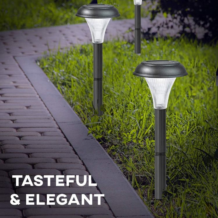 Picture of LED Garden Fence Light  -  IP65 Waterproof, Pathway Stake Light, Solar Powered, 10 Pack