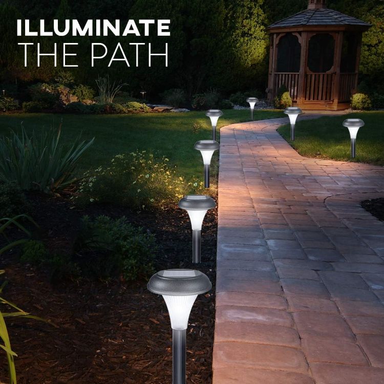 Picture of LED Garden Fence Light  -  IP65 Waterproof, Pathway Stake Light, Solar Powered, 10 Pack