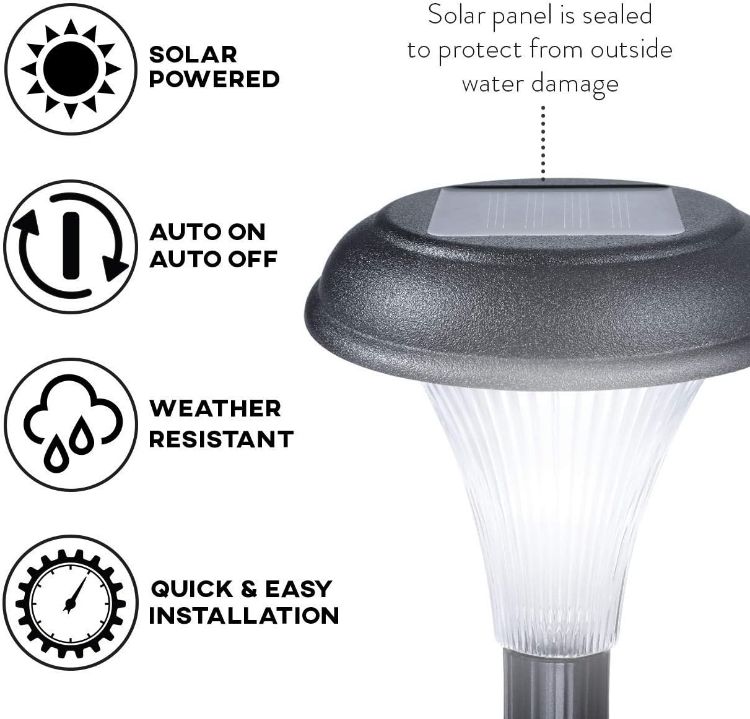 Picture of LED Garden Fence Light  -  IP65 Waterproof, Pathway Stake Light, Solar Powered, 10 Pack
