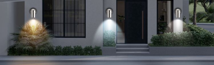 Picture of Modern Stainless Steel Outdoor Down Wall Light – IP44 Weatherproof Exterior Fixture For Garden & Patio