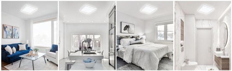 Picture of 18W LED Bathroom Ceiling Light – Super Bright 6500K Daylight White Waterproof Modern Square Flush Mount Lamp for Kitchen & Home Lighting