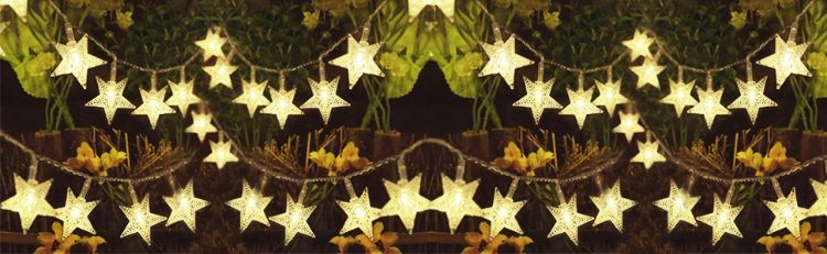 Picture of Star String Lights 3m 10ft 20 LED Warm White Plug-in Fairy Lights Indoor Outdoor Decoration Party Wedding Christmas