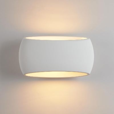 Show details for 2-Pack Wall Lights – Modern Indoor Uplighters, 40W E27, White Ceramic Wall Sconces for Bedroom, Living Room, and Hallway Picture of 2-Pack Wall Lights – Modern Indoor Uplighters, 40W E27, White Ceramic Wall Sconces for Bedroom, Living Room, and Hallway